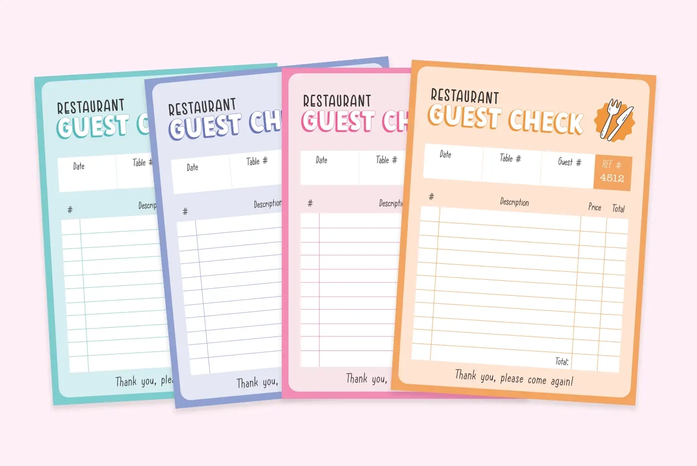 Free Printable Pretend Play Restaurant Guest Check Favorite Printables