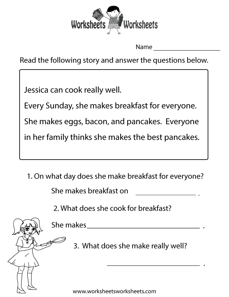 Free Printable Reading Comprehension Test Worksheet Worksheets Library
