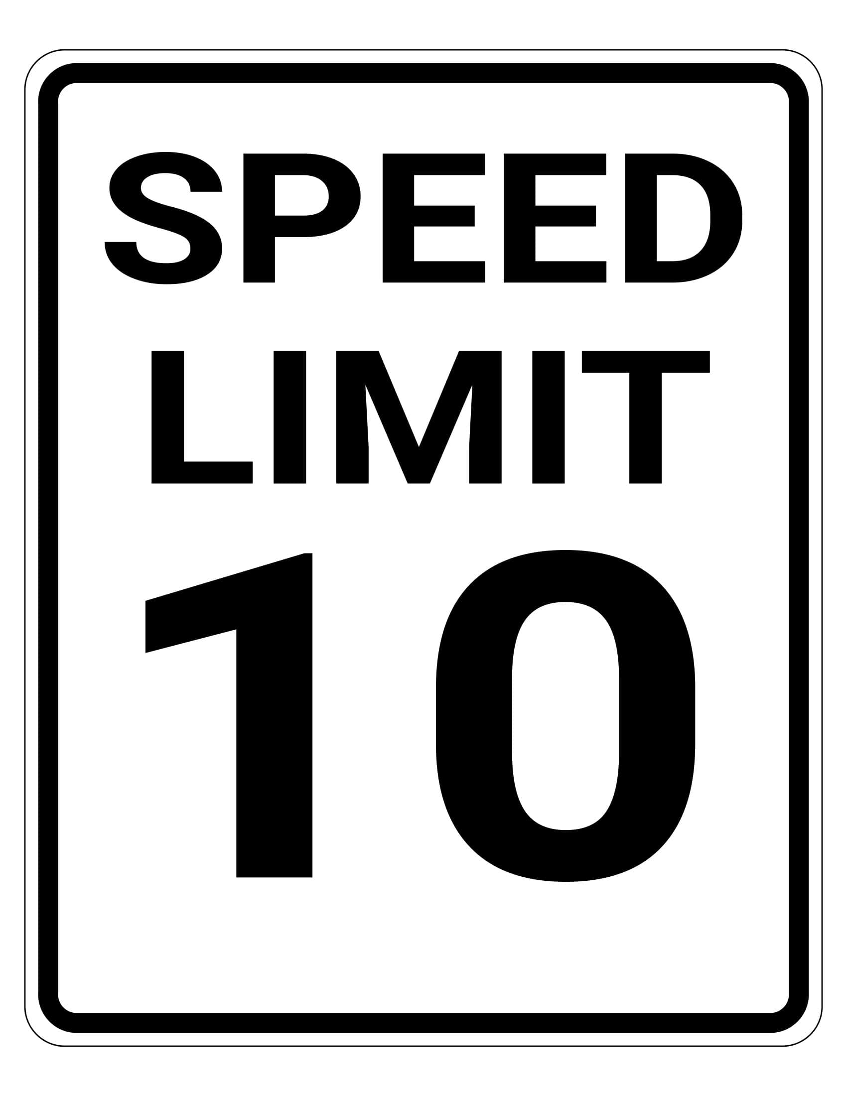 Free Printable Speed Limit Sign Templates PDF PNG 10 15 25 35 55 MPH KM