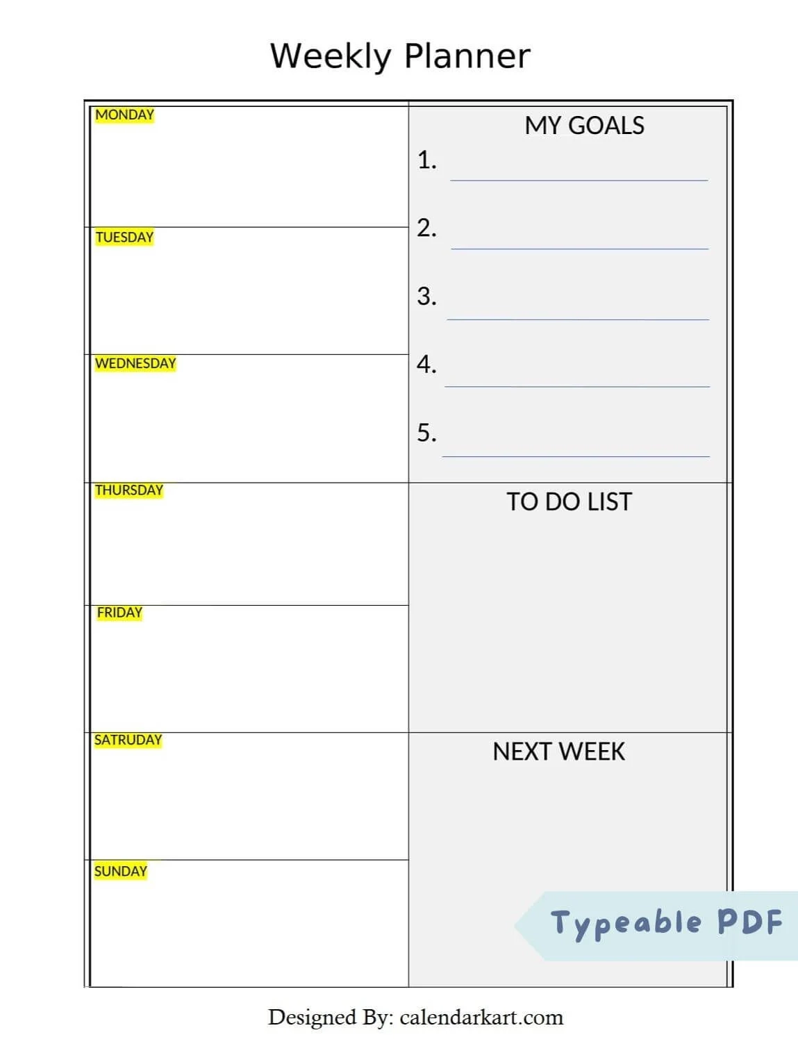 Free Printable A4 Planner Pages