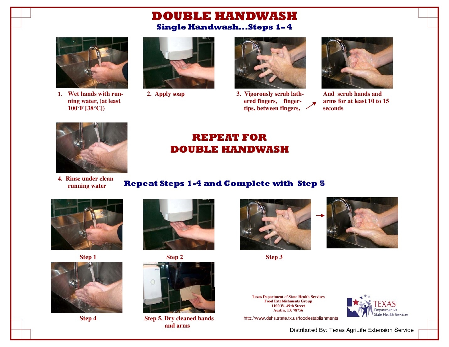 Free TX Double Handwashing Sign Labor Law Poster 2025