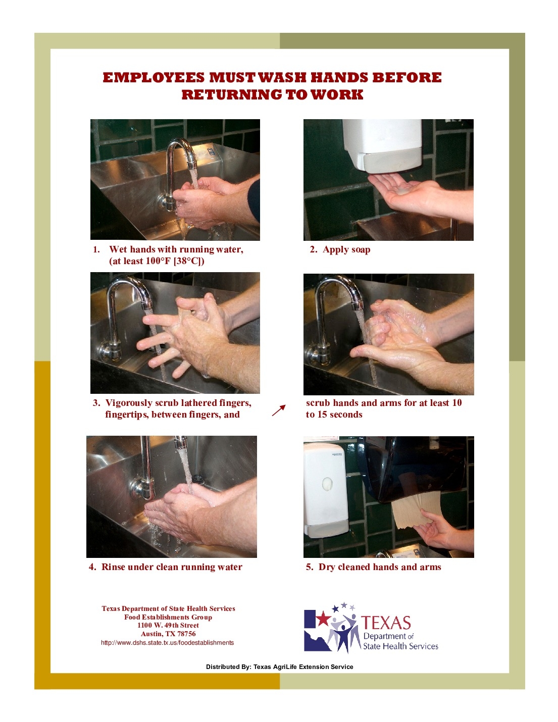 Free TX Handwashing Poster Labor Law Poster 2025