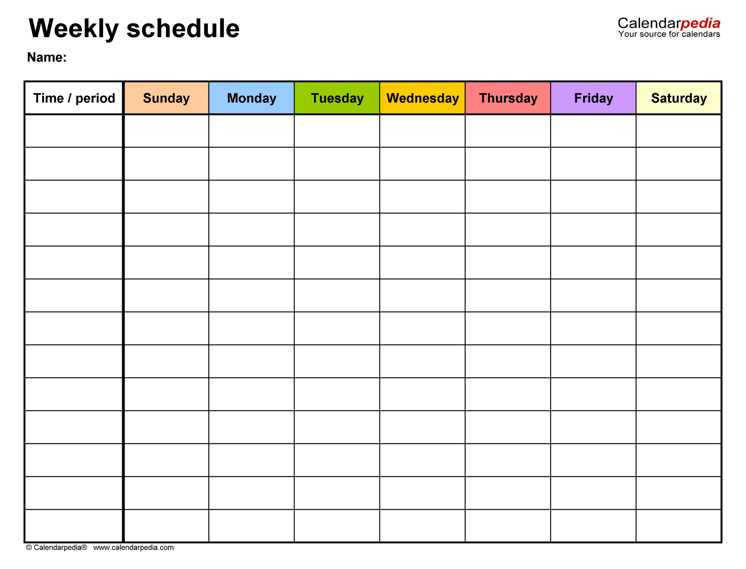 Free Schedule Forms Printable