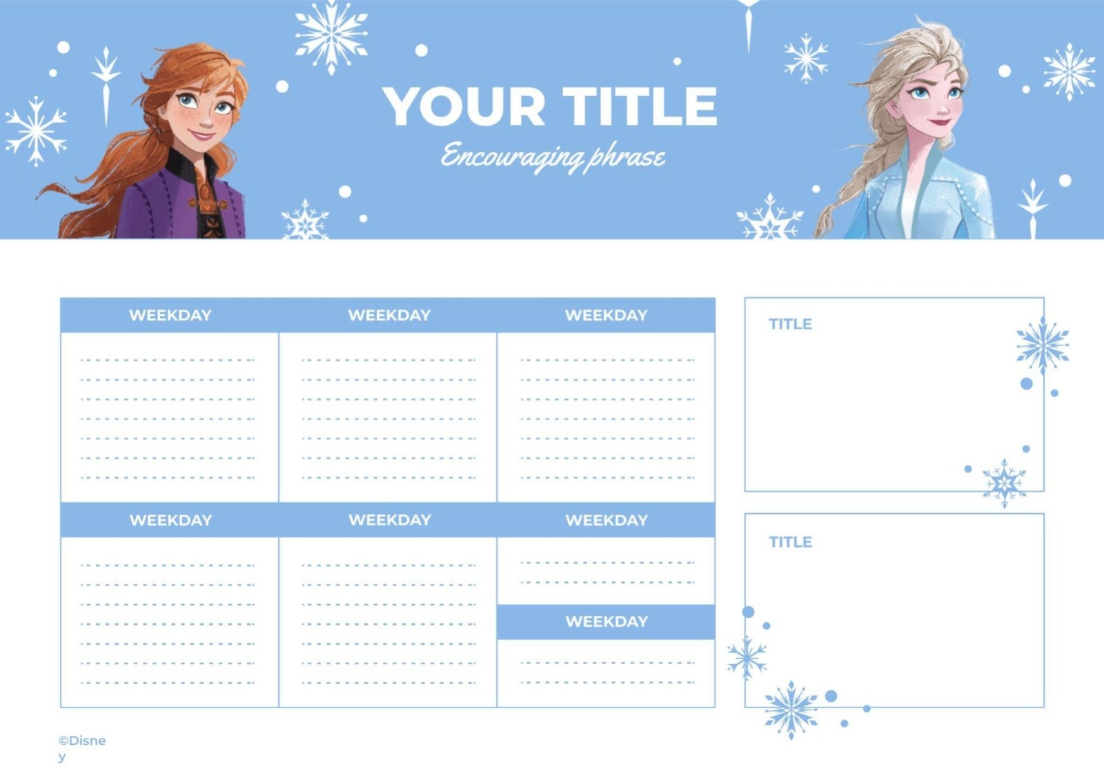 Happy Planner Free Printables Frozzen