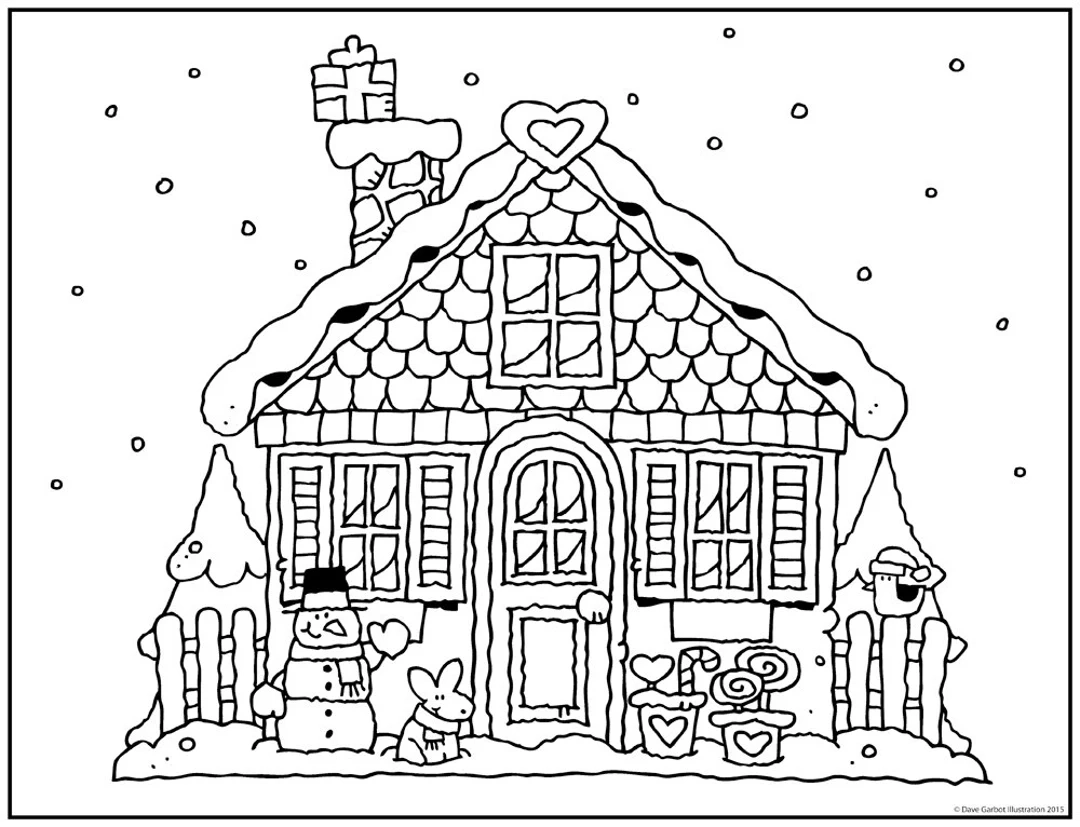 Printable Gingerbread House Coloring Sheets