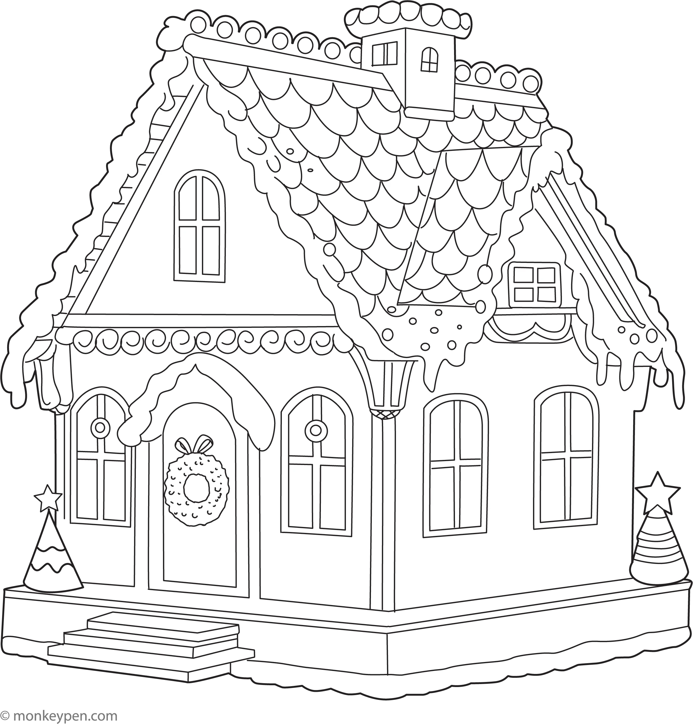 Gingerbread House Coloring Page