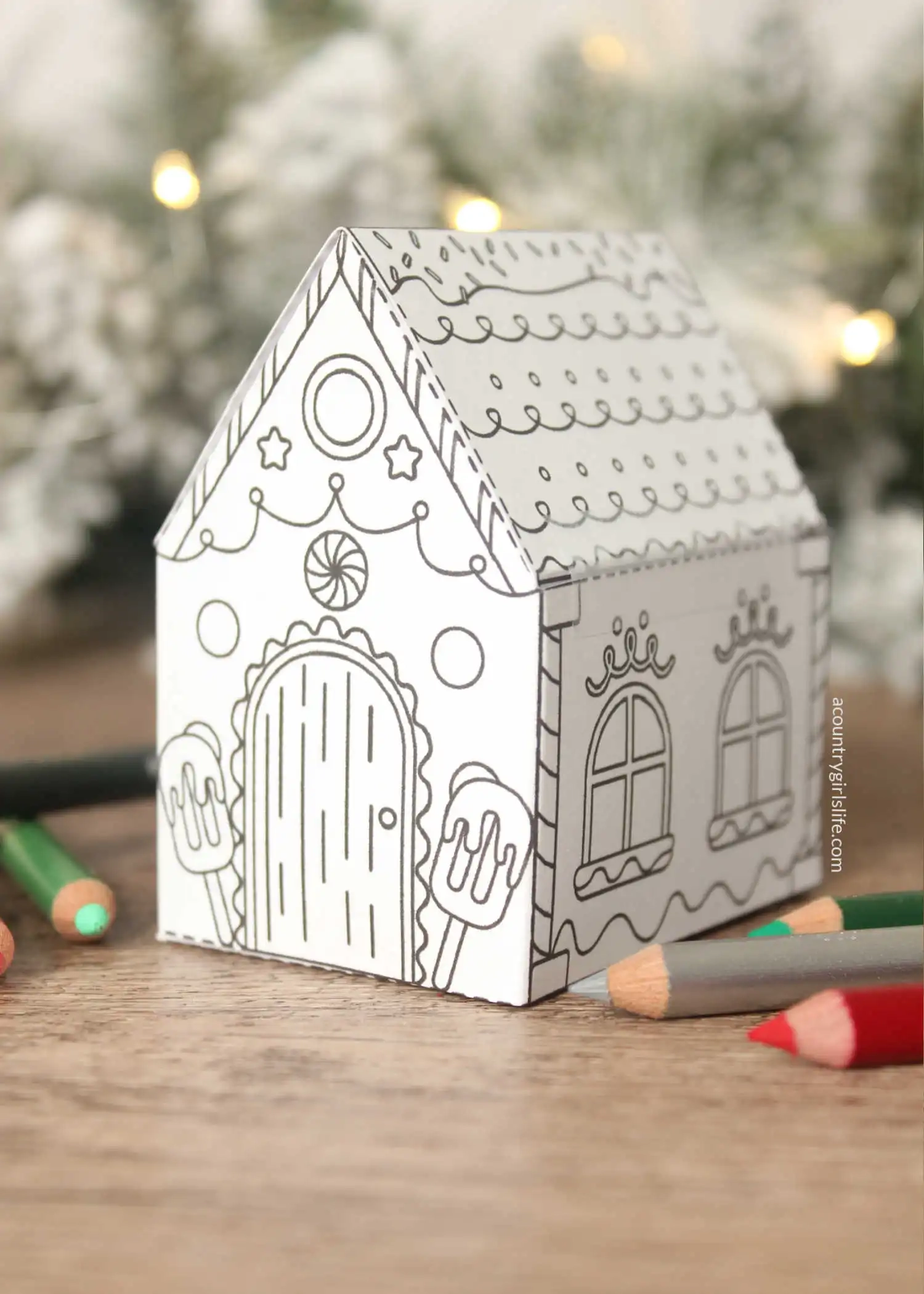 Gingerbread House To Color FREE 3D Printable A Country Girl s Life