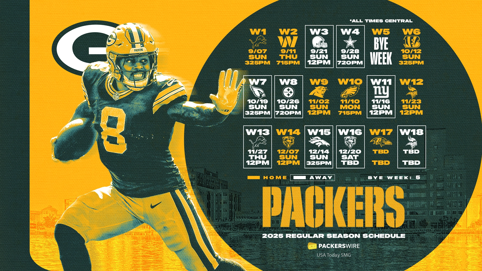2026 Green Bay Packers Schedule Printable