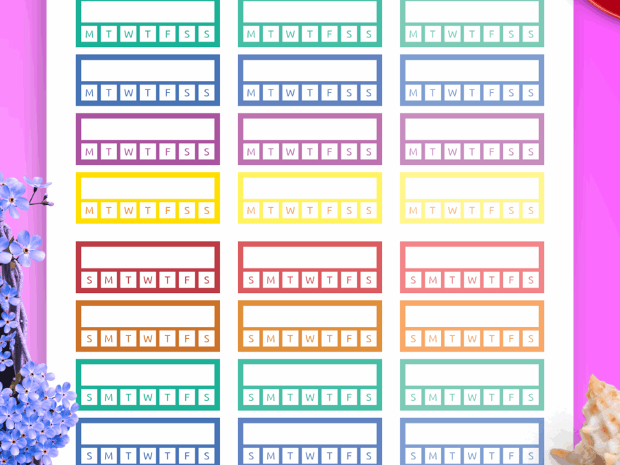 Habit Tracker Sticker Pack Download 36 PNG Printable And Digital Stickers