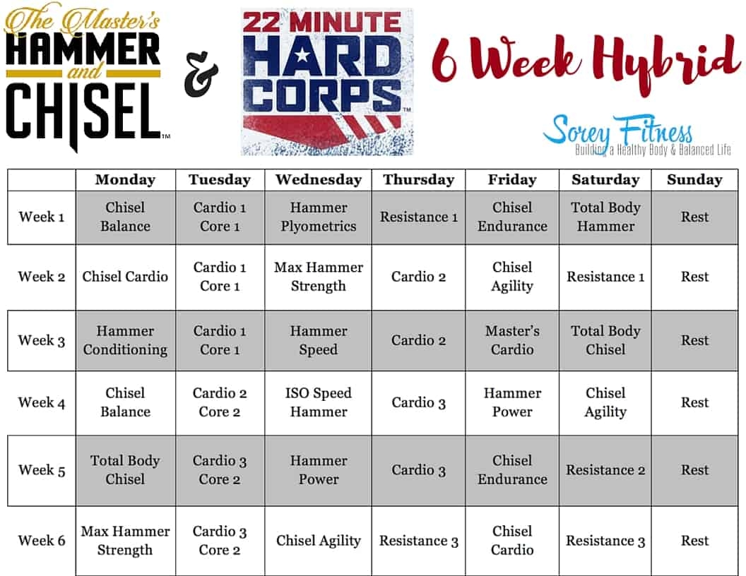 22 Minute Hard Corps Schedule Printable