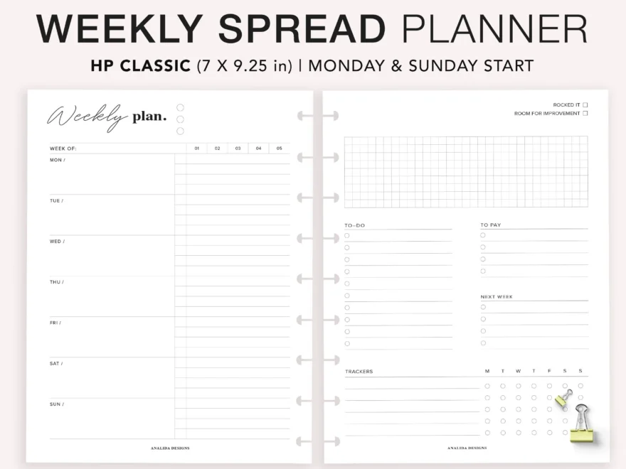 Happy Planner Classic Weekly Schedule Habit Tracker PDF Printable Etsy