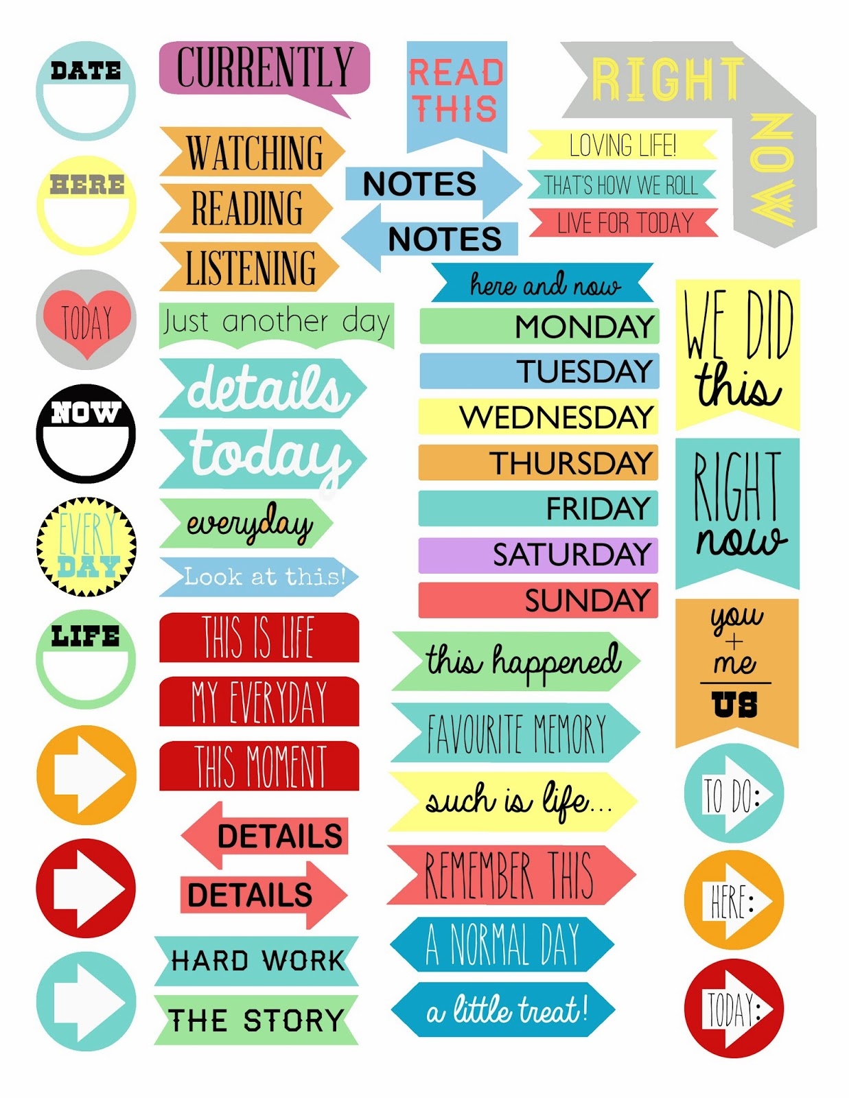 Free Printable Personal Planner Tab Labels