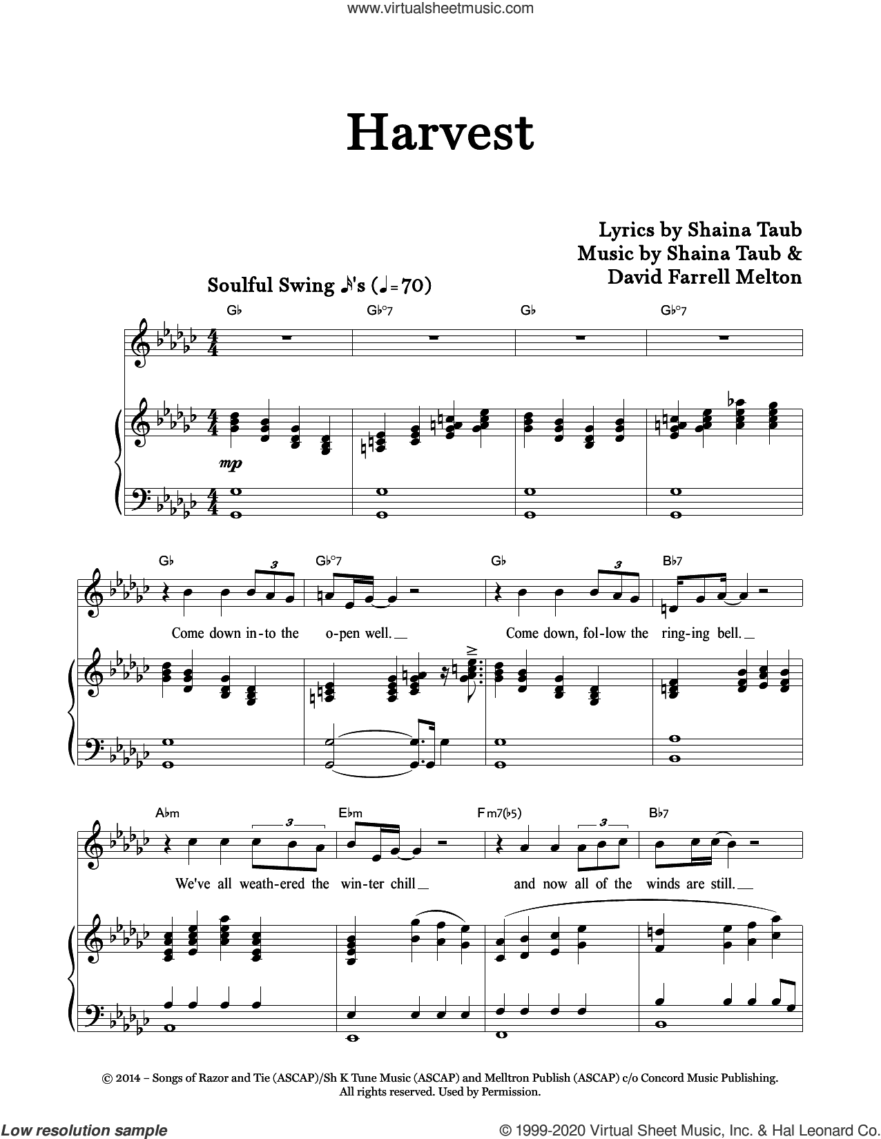 Harvest Sheet Music For Voice And Piano PDF Harvest Sheet Music For Voice And Piano PDF