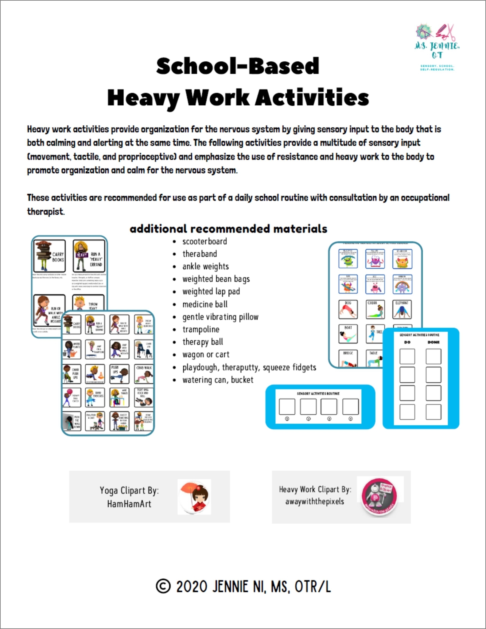 Heavy Work Printable List