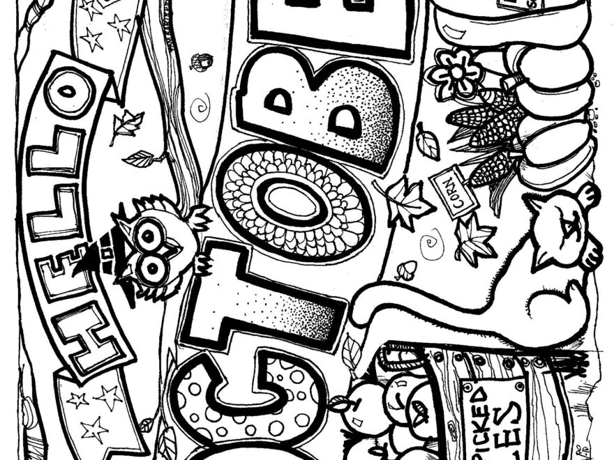 Hello October Coloring Sheet By Ms Gartrell s Art Studio TPT