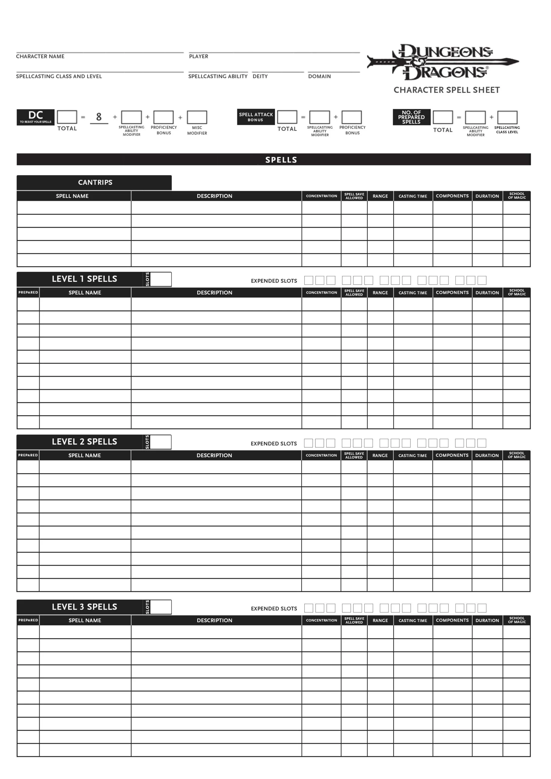 Here Are 5e Sheets I ve Made In 3 5 Style Spell Sheet In 3 5 Style R DnD