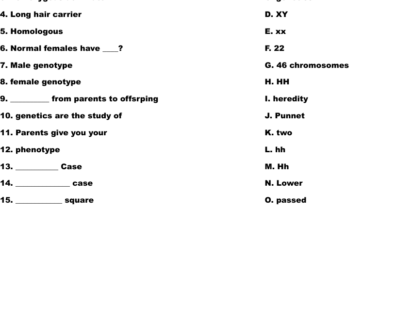 Heredity And Genetics Worksheet WordMint