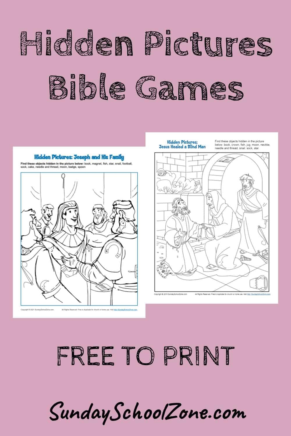 Christian Hidden Pictures Sheets Printable Free