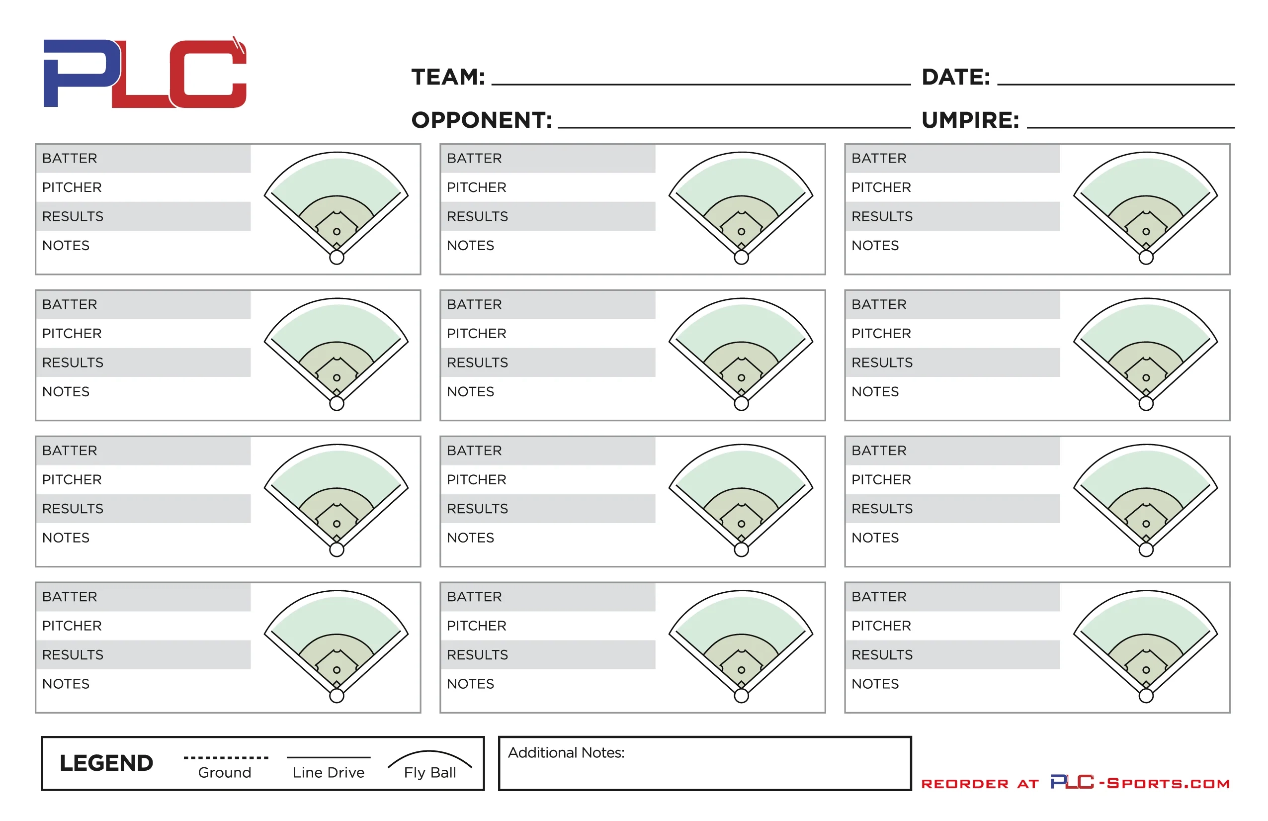 Baseball Spray Charts Printable