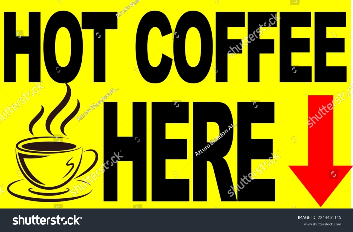 Hot Coffee Here Printable Sign Stock Illustration 2244461145 Shutterstock
