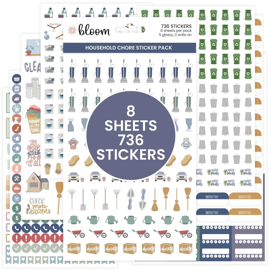 Household Chore Planner Sticker Pack By Bloom Daily Planners