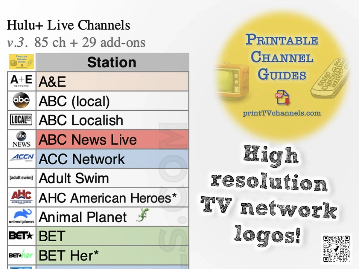 Hulu Live TV Channels Hulu TV Station List PDF Behance