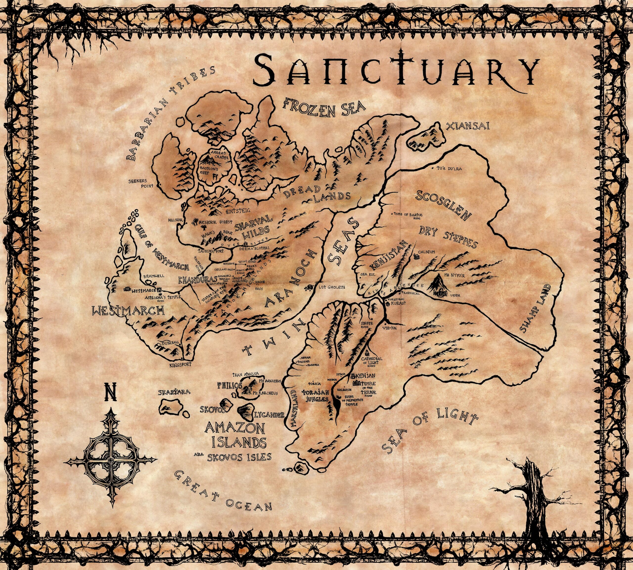 I Made This Map Of Sanctuary While Waiting For D3 A Decade Ago It Includes Best Guesses Of Locations Based On Infomation We Had Back Then All Compiled Into One Someone Requested