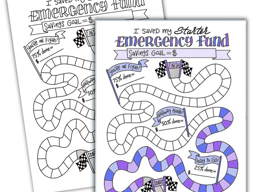I Saved My Starter Emergency Fund Tracking Chart Debt Free Charts