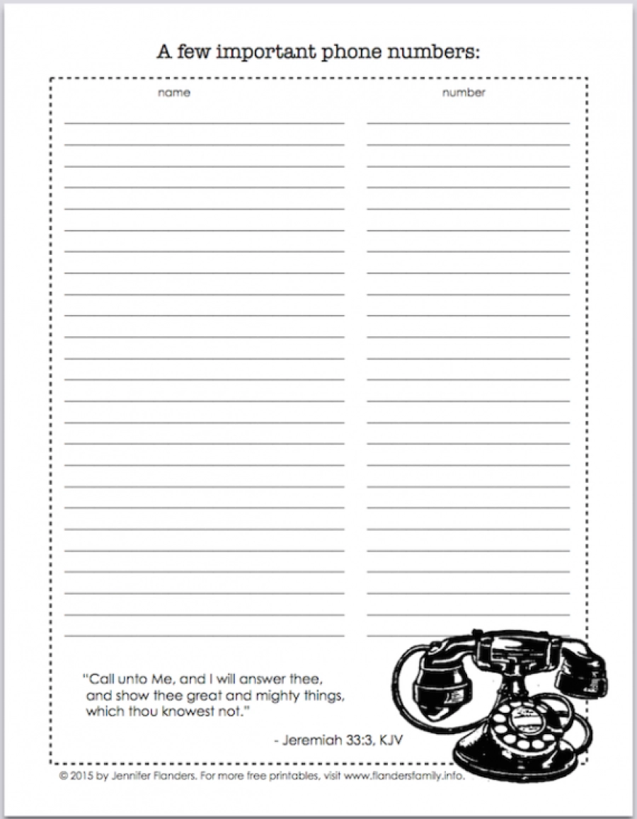 Free Printable Number List