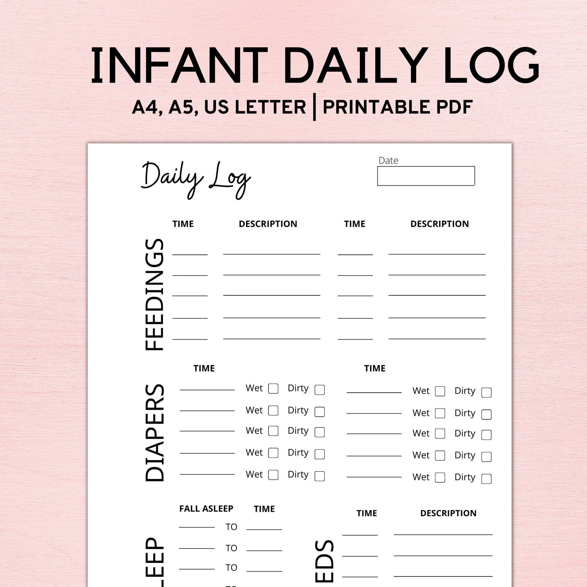 Printable Baby Daily Routine Sheet
