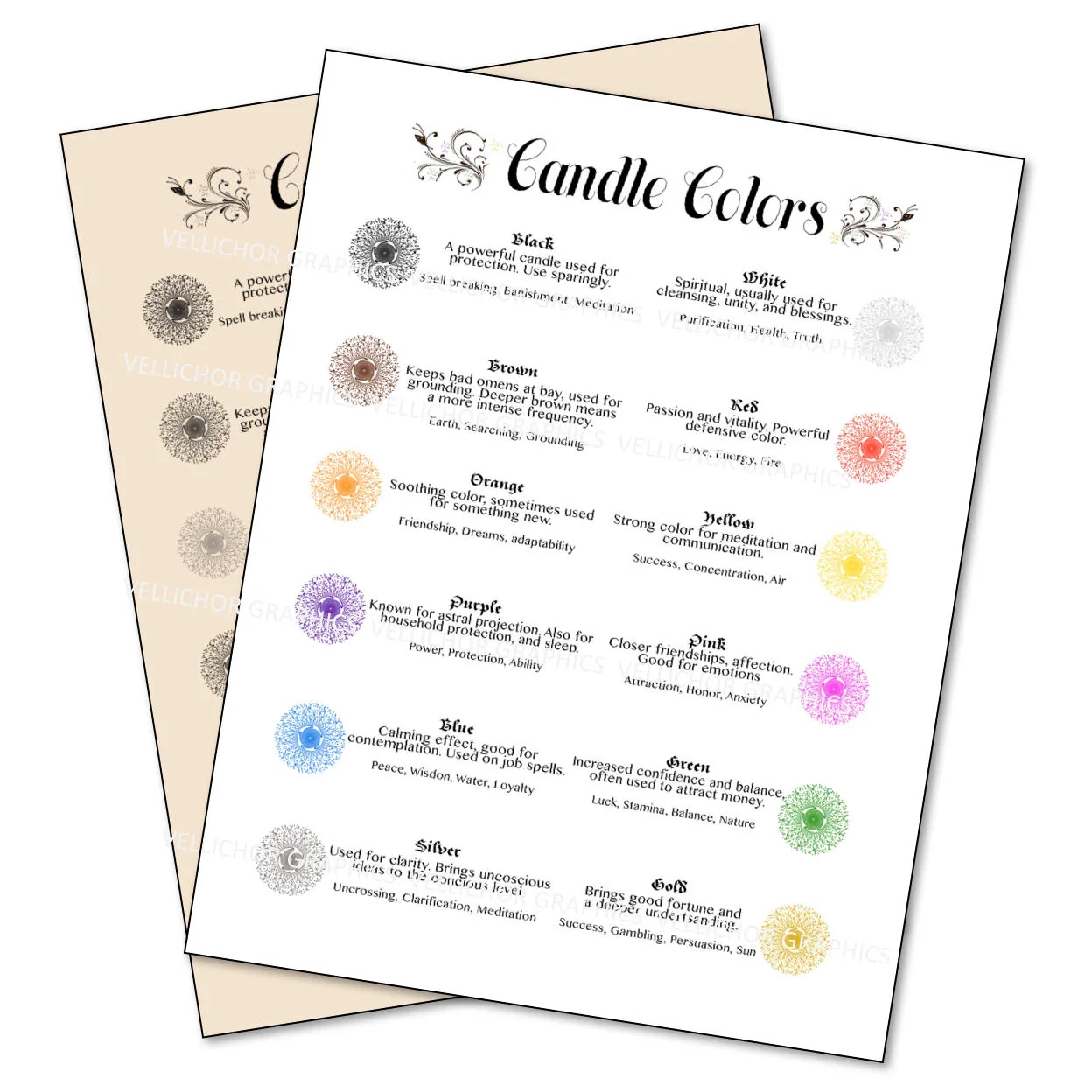 Printable Candle Color Meaning Chart