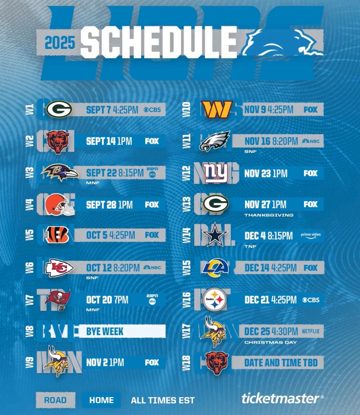 Printable 2026 Lions Schedule Printable 2026 Lions Schedule