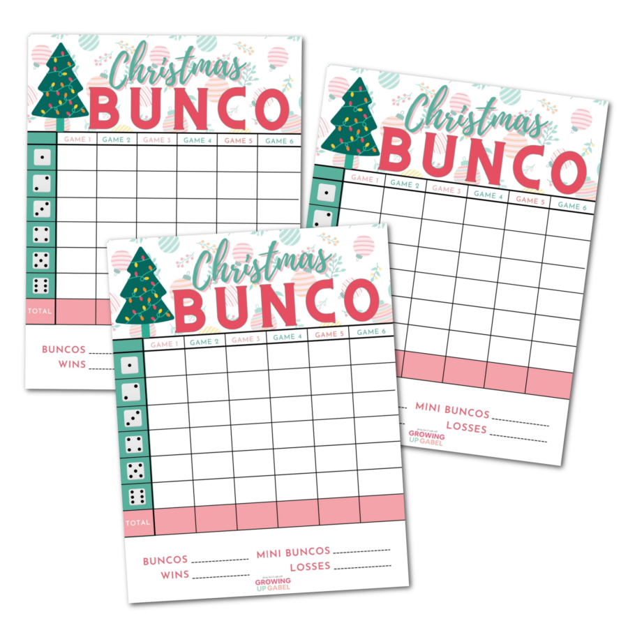 Free Printable Bunco Score Sheets Christmas