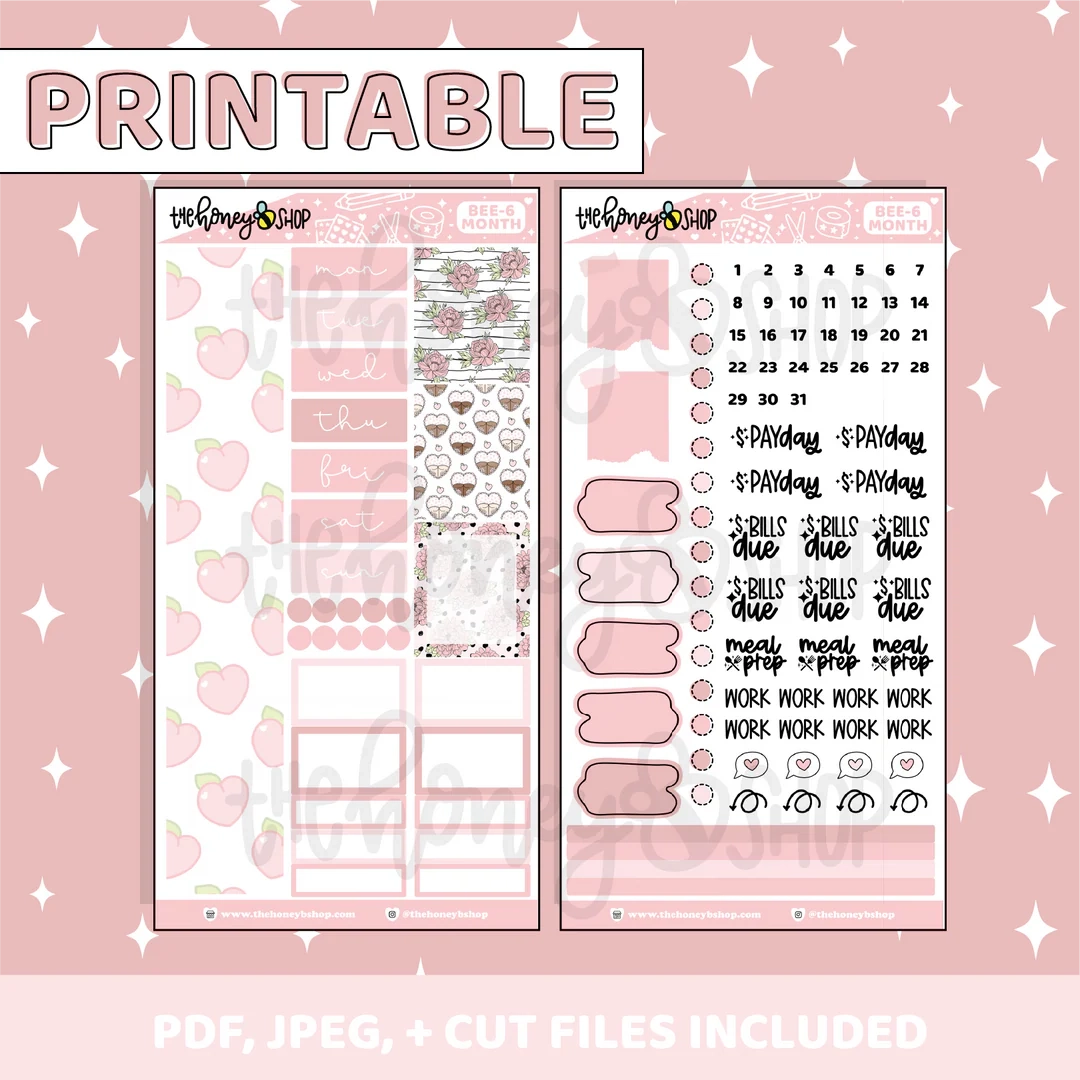 Month Printable Planner Stickers