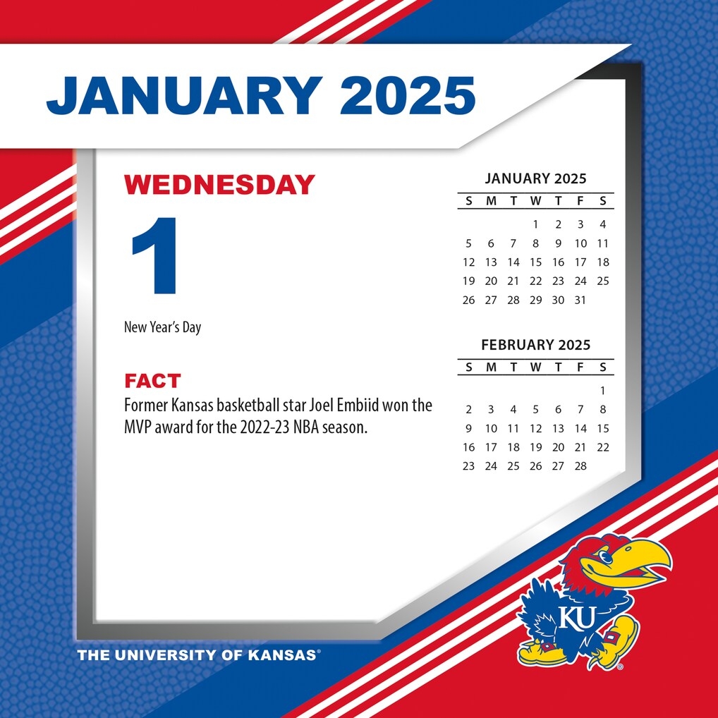 Kansas Jayhawks 2025 Boxed Desk Calendar