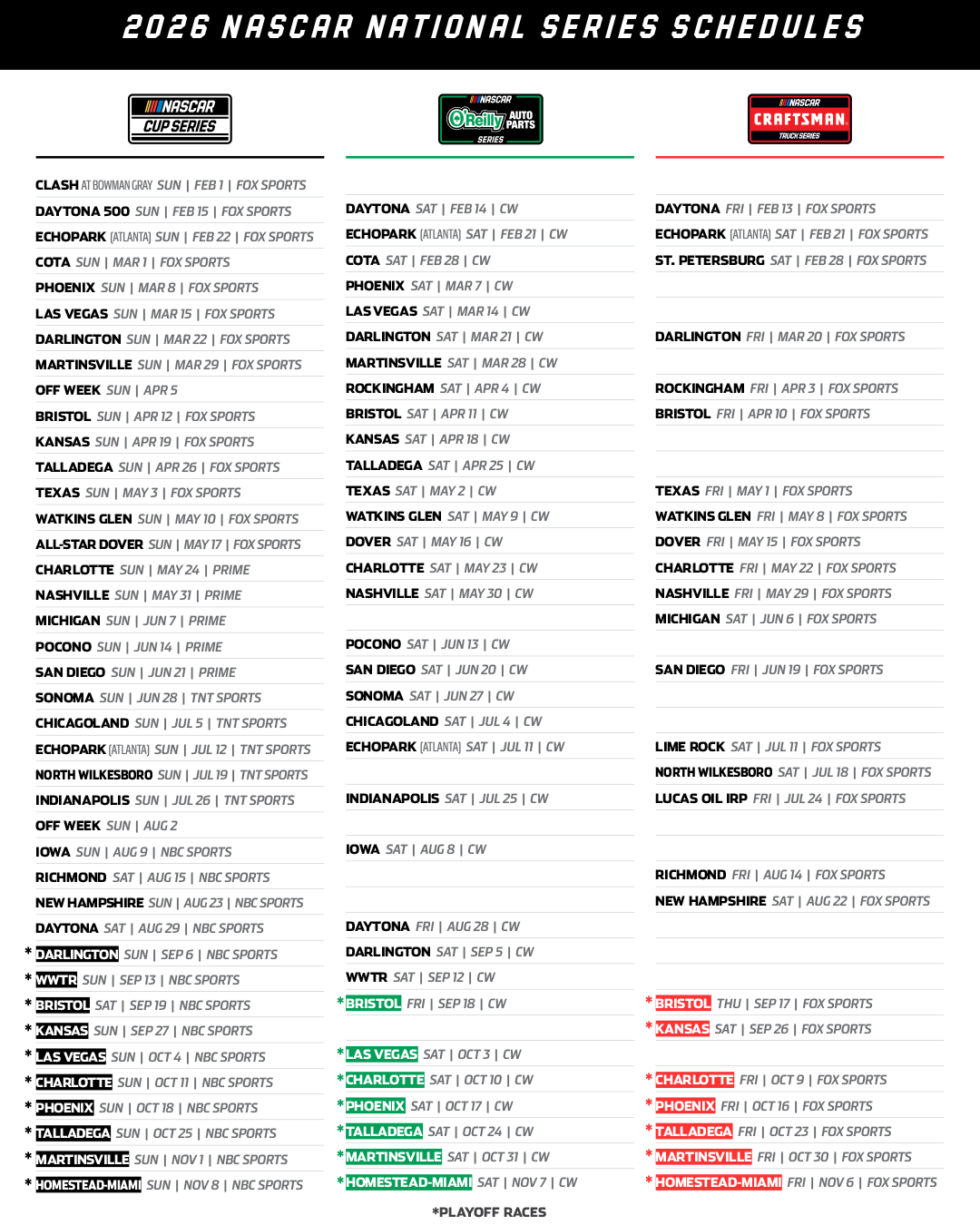 Kaulig Racing On X In 2026 There ll Be 19 Kaulig Racing Triple Header Weekends Which Weekends Are YOU Most Excited To See Us Race Across NASCAR s Top three Series Https t co yikgwxglDy X