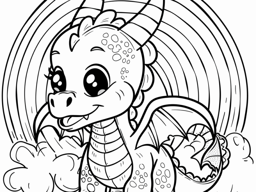 Kawaii Cute Dragon Coloring Pages Free Printable