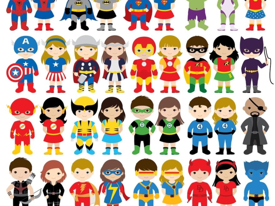 Kids Superhero Clipart 36 PNG Images digital Download Etsy