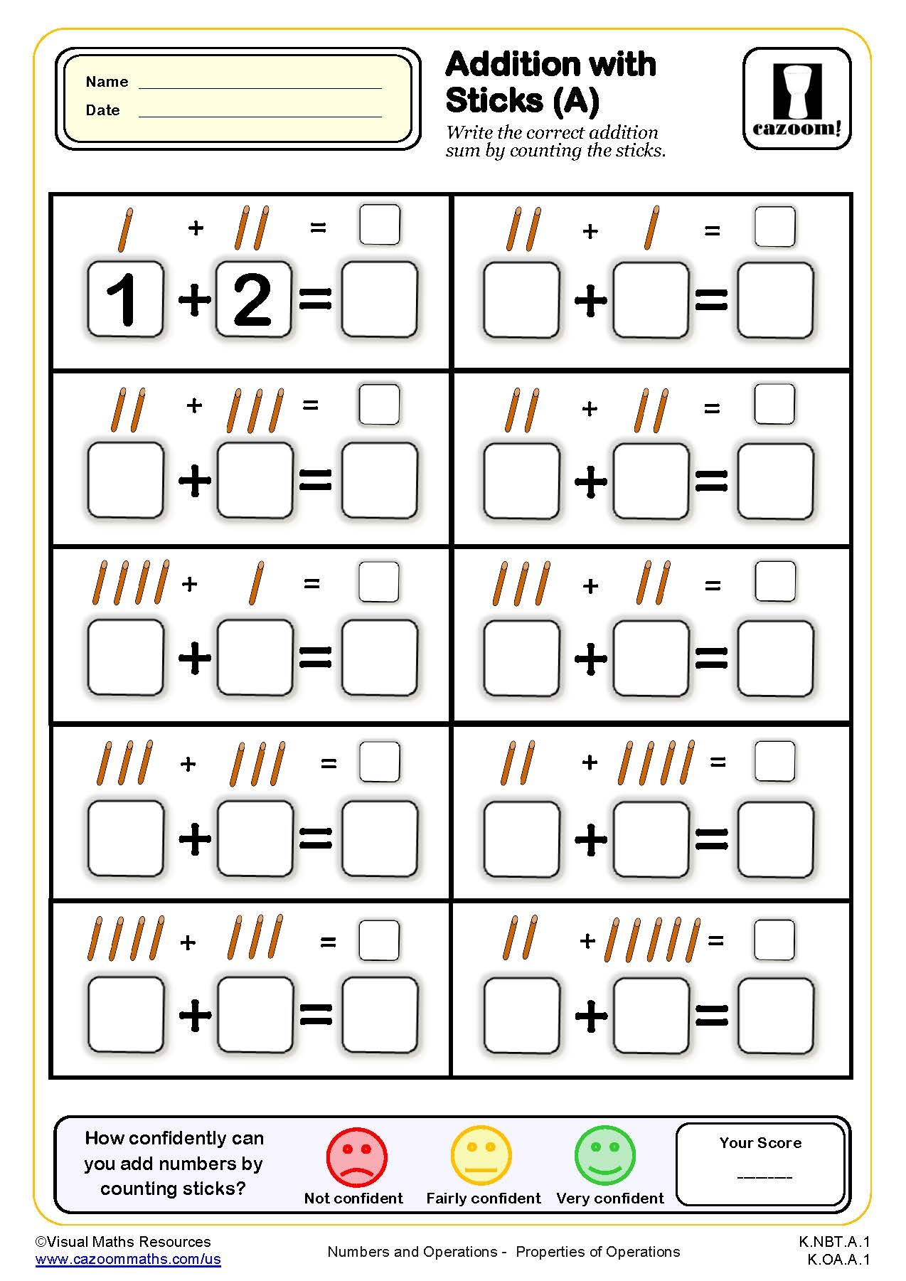 Kindergarten Math Quiz Printable