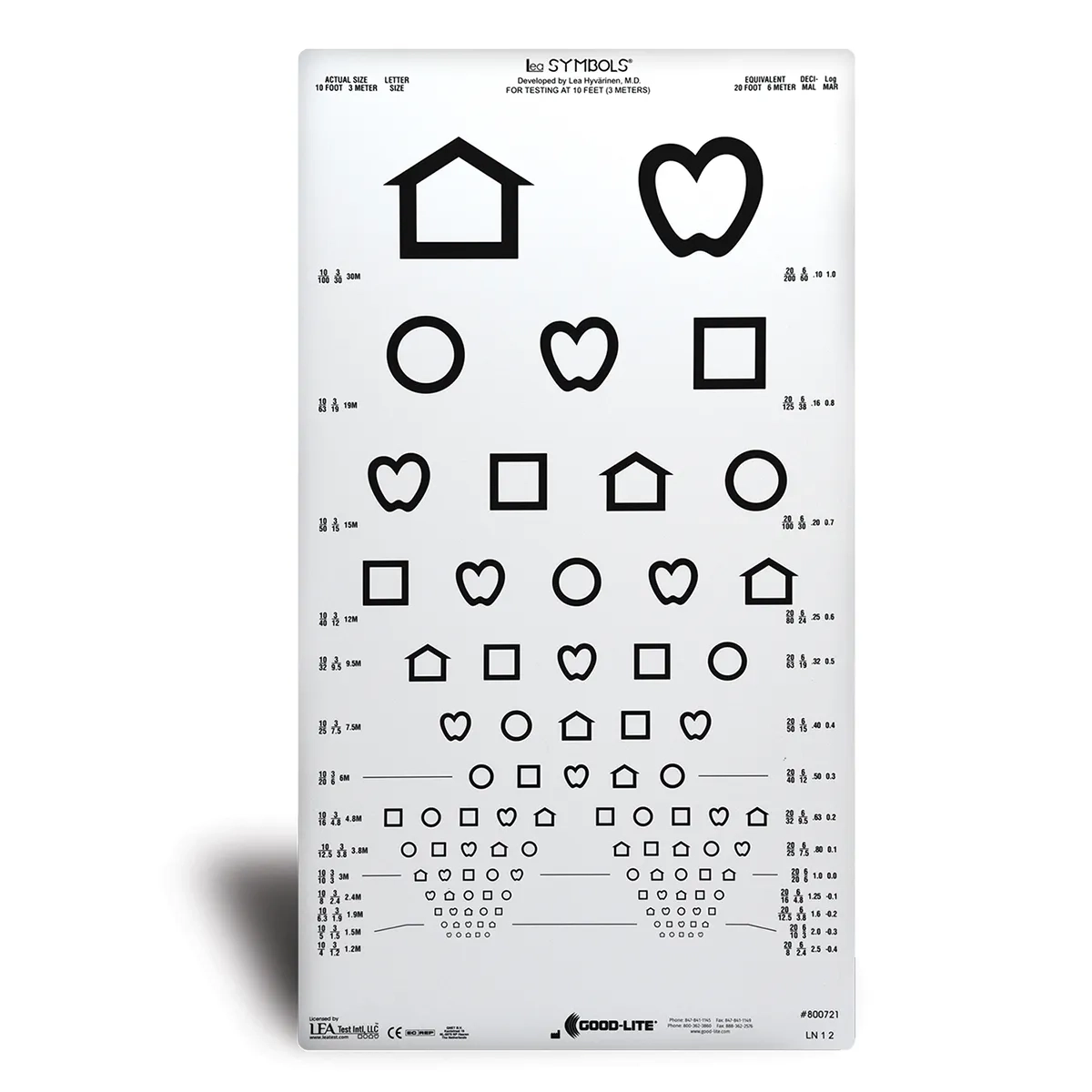 LEA SYMBOLS 20 Ft Chart Proportional Spaced School Health