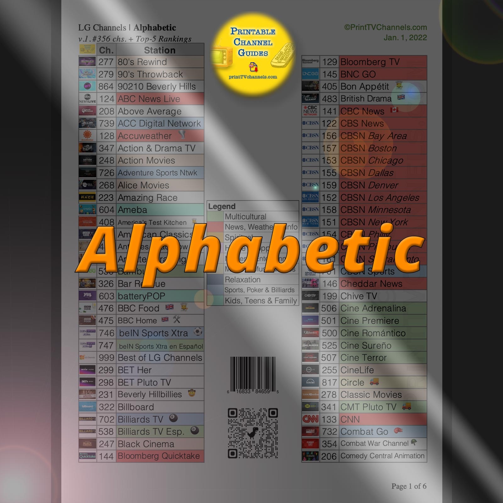 Lg Channels List Printable