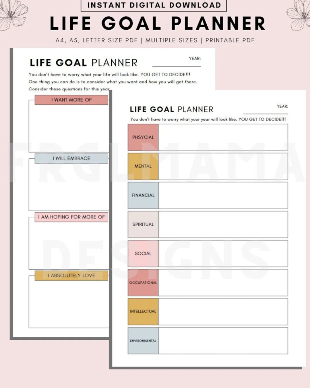 Life Goal Planner Printable
