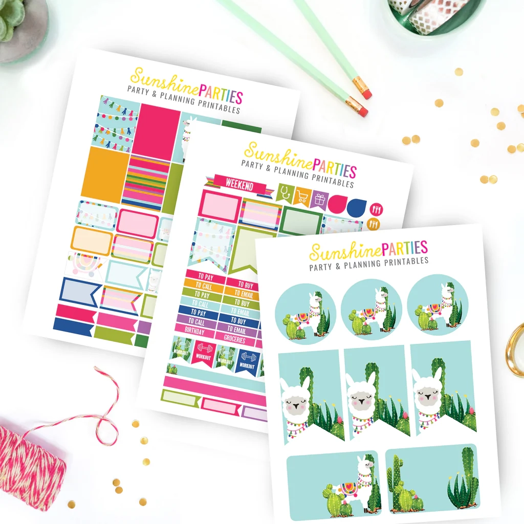 Free Llama Happy Planner Printables