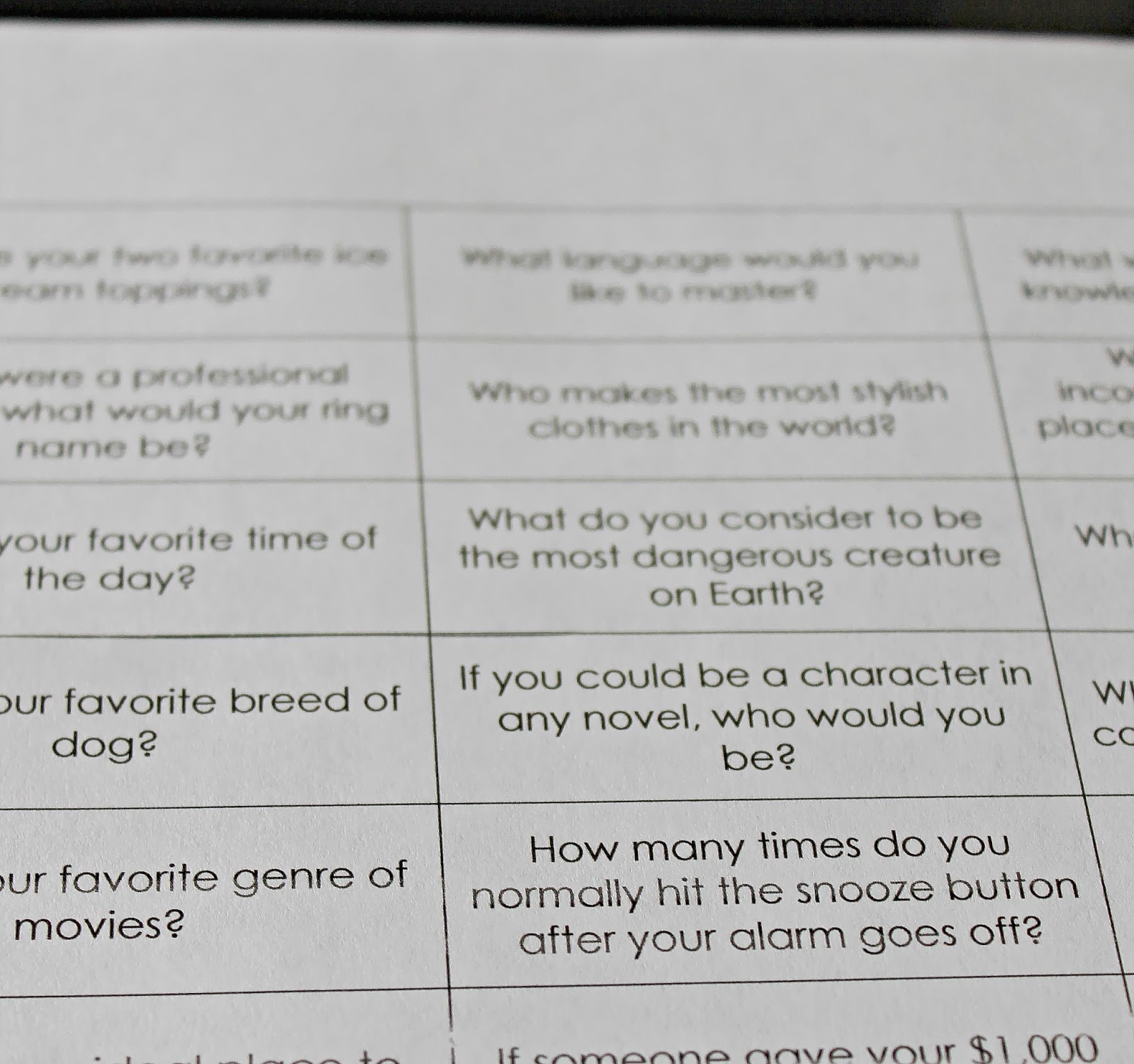 Loaded Questions A FREE Printable Game