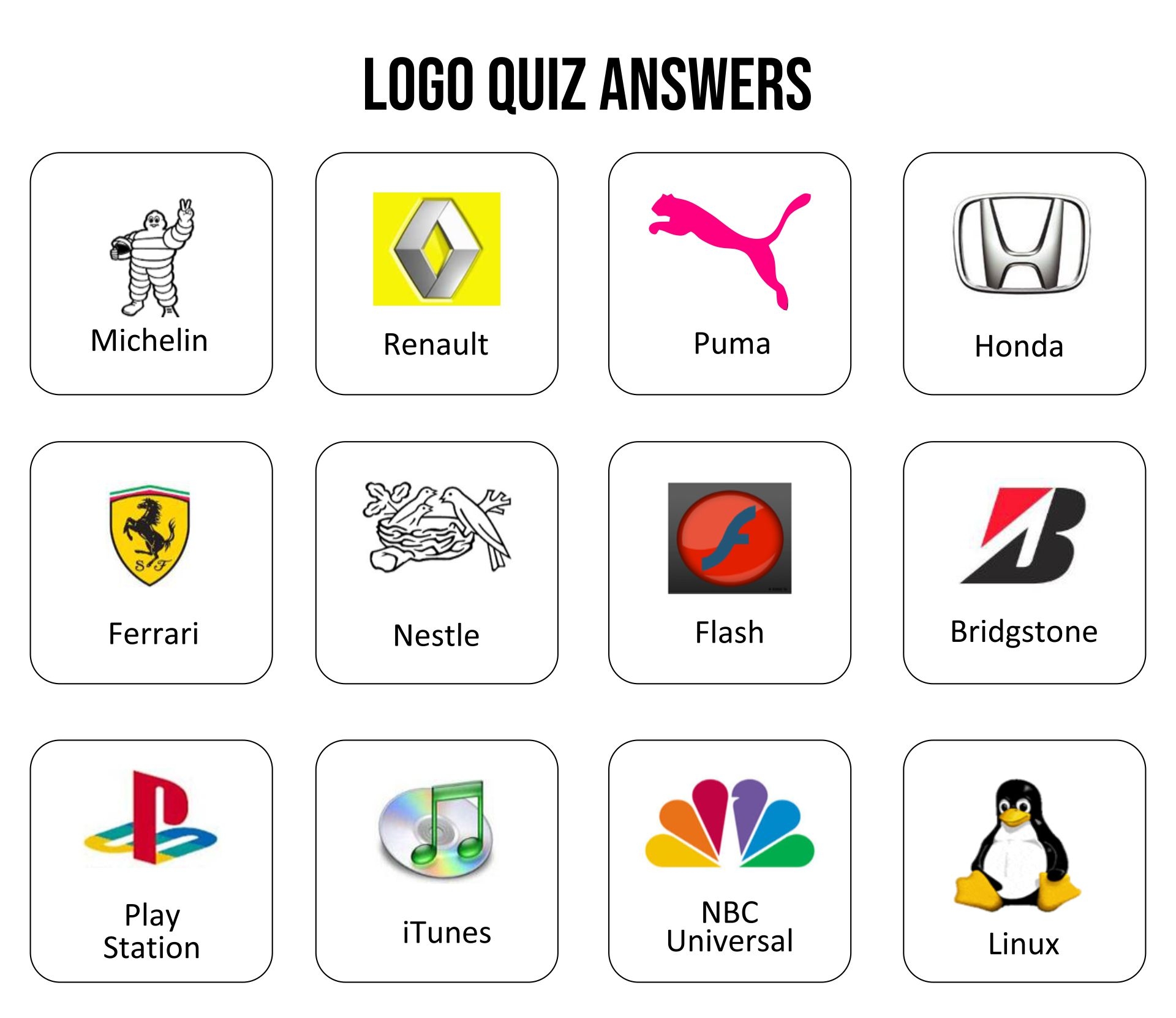 Free Printable Logo Quizzes With Answers