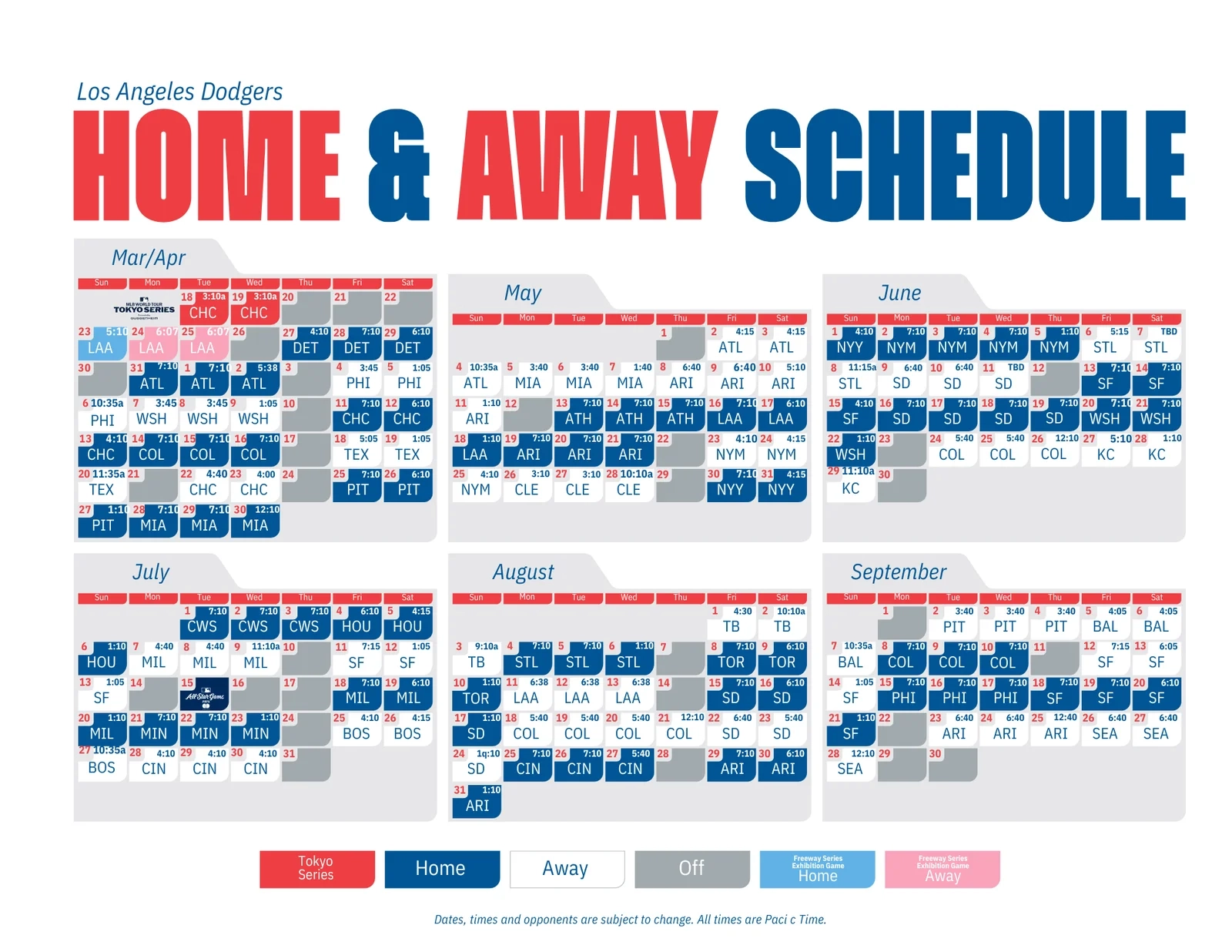 Los Angeles Dodgers Schedule 2025 Printable PDF Download For FREE