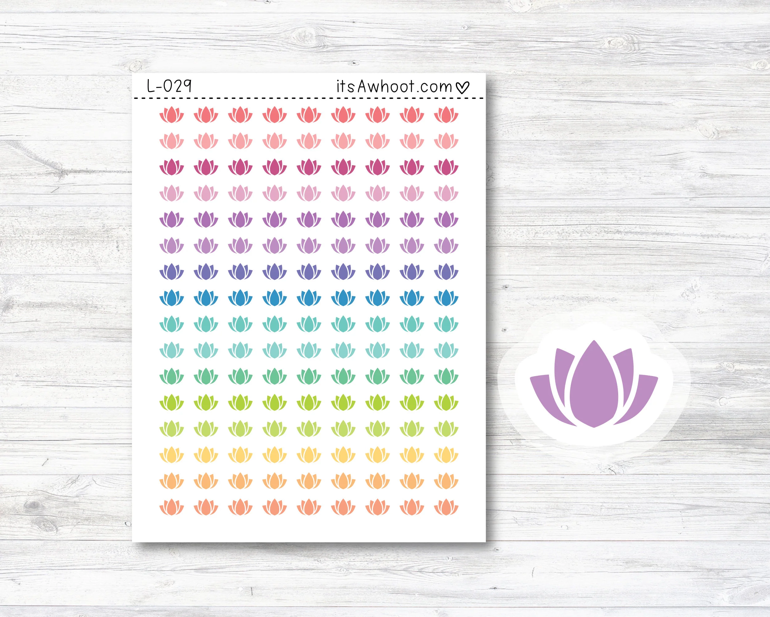 Lotus Flower Stickers Mini 25 Tall SMALL DECO SHEET L029 Etsy