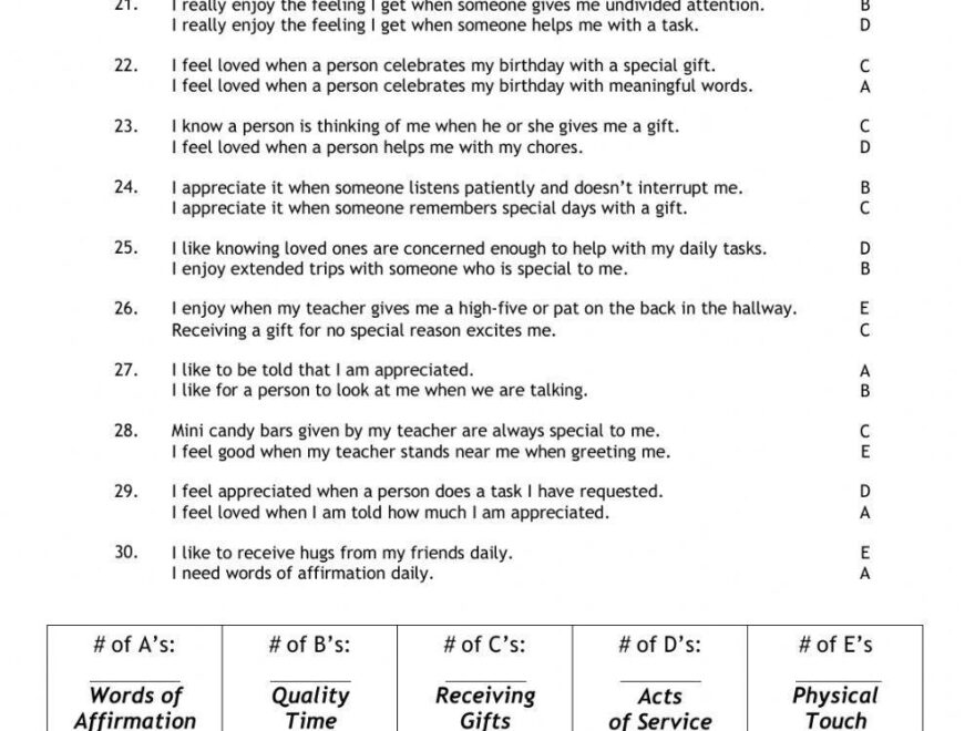 Love Language Q Free Interactive Worksheets 140860
