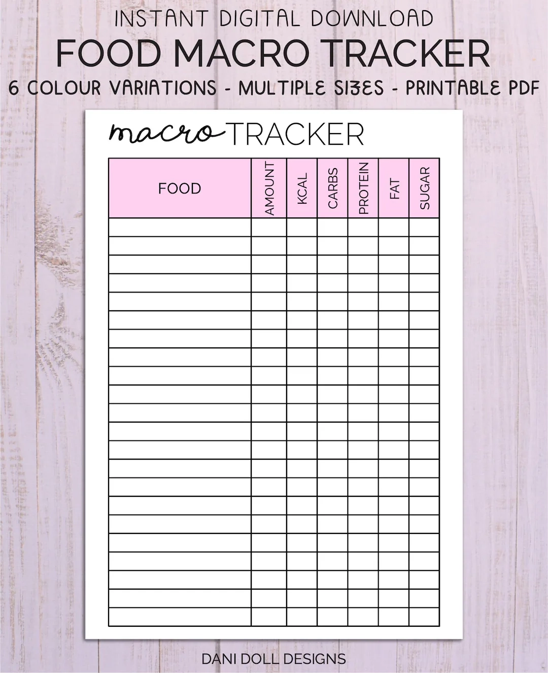 Food Intake Chart Printable
