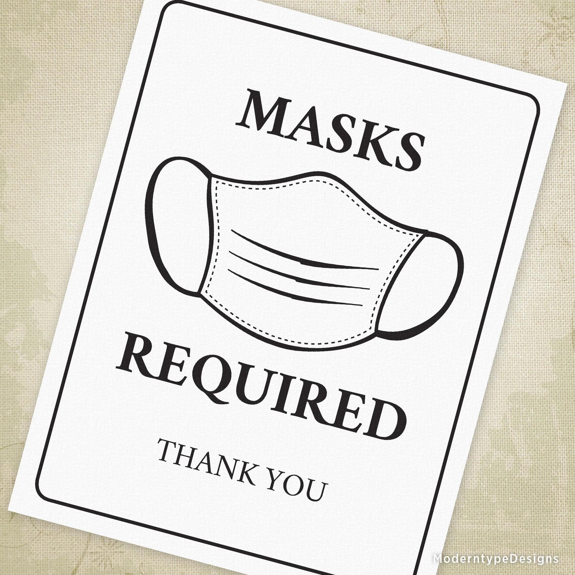 Face Mask Free Printable Sign